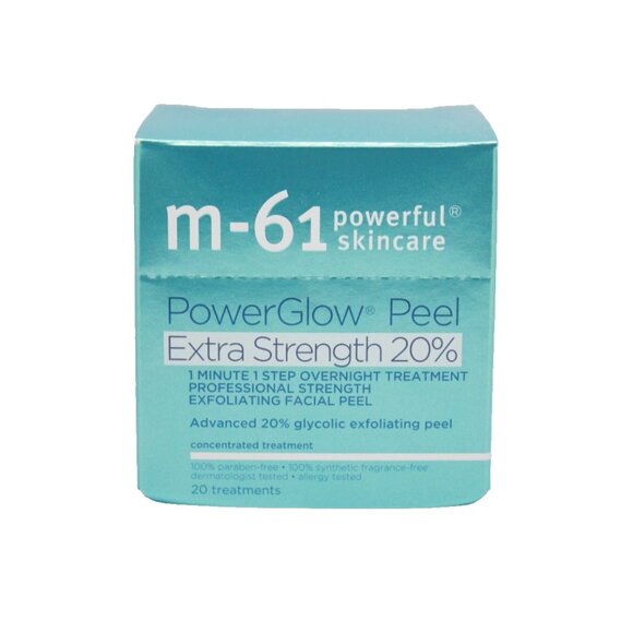 m-61 Powerful Skincare PowerGlow Peel Extra Strength 20% 20 Treatment New Sealed - Picture 2 of 6